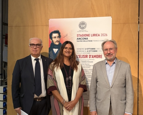 Il presidente della Fondazione Muse Andrea Zampini_Marta Paraventi Assessore alla Cultura_ Vincenzo De Vivo direttore artistico